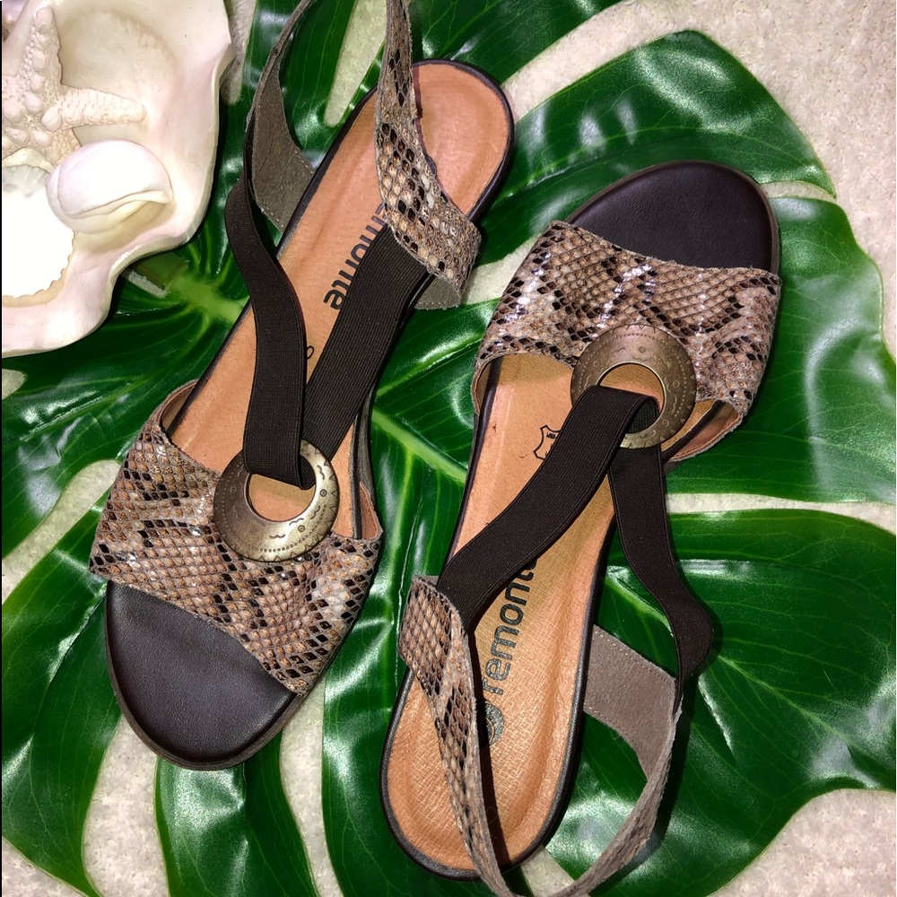 New Remonte Snakeskin Leather Sandals - Picture 6 of 9